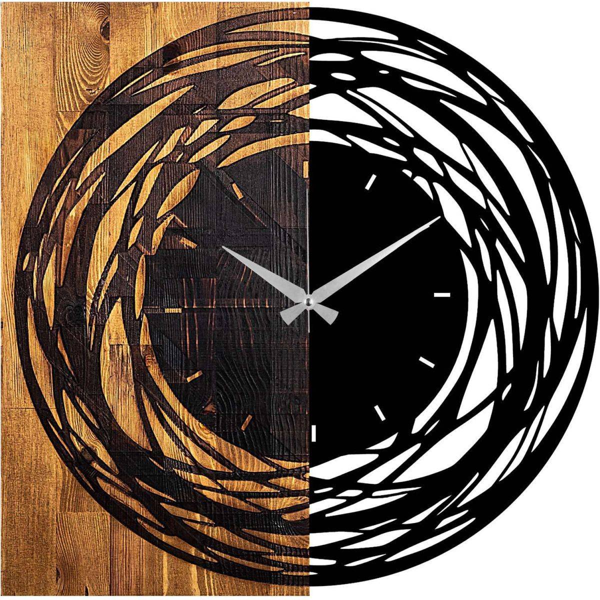 Hanah Home - Horloge en bois et métal Clock Rond - Image 1
