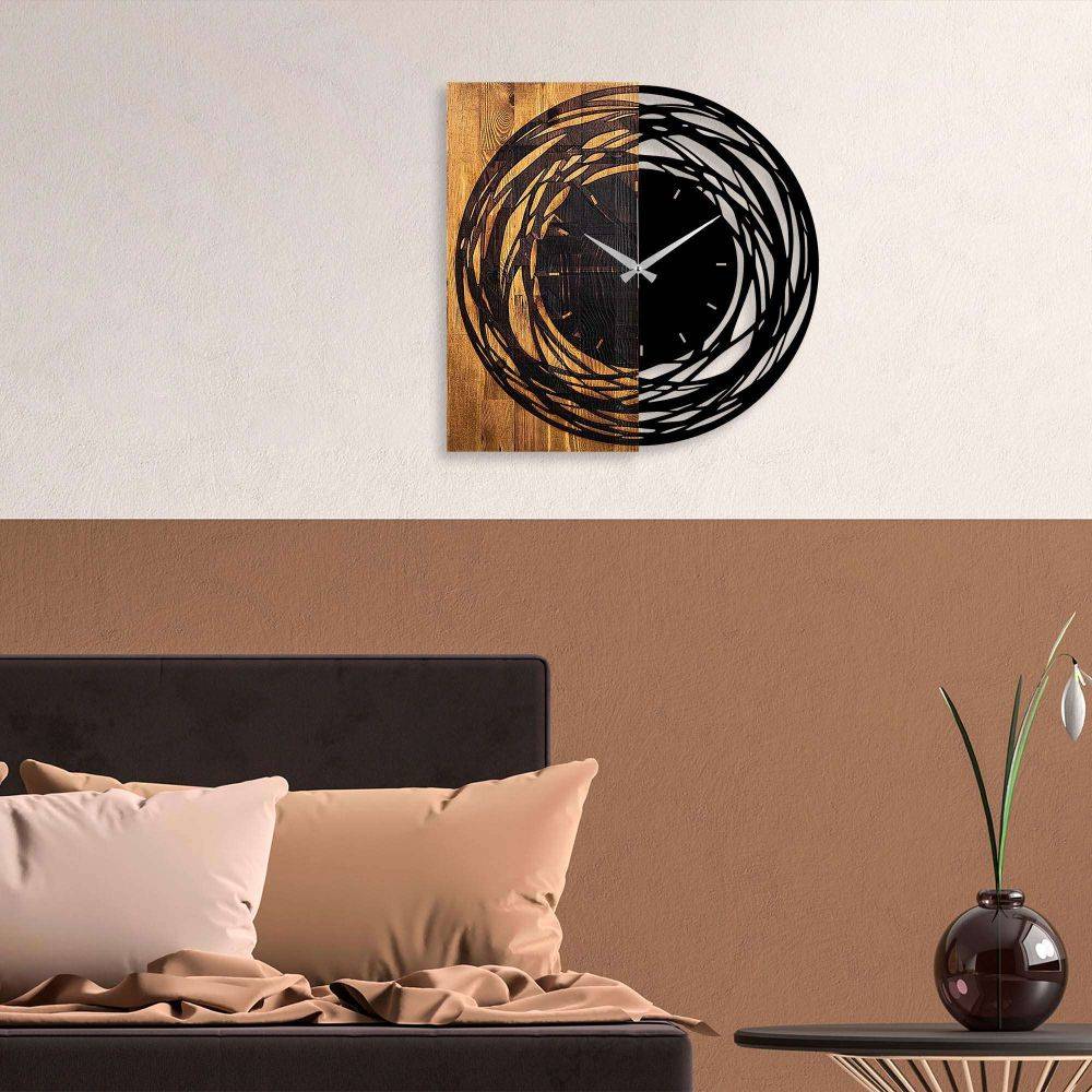 Hanah Home - Horloge en bois et métal Clock Rond - Image 2