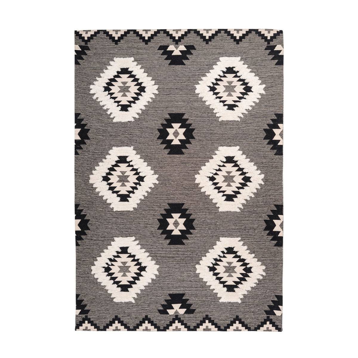 Tapis Ethnique à Poils Courts "Ethnie" Gris 200 x 290 cm - Image 1