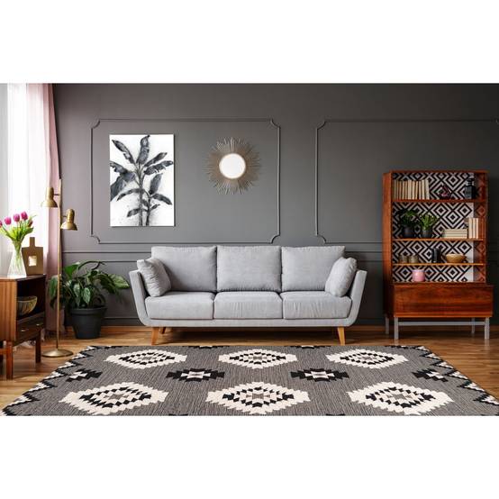 Tapis Ethnique à Poils Courts "Ethnie" Gris 200 x 290 cm - Image 2