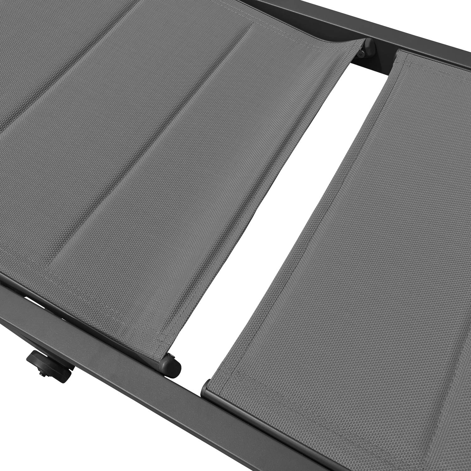 Happy Garden - Set bain de soleil et table d'appoint BARBADOS en textilène gris - aluminium gris anthracite - HAPPY GARDEN - Image 10