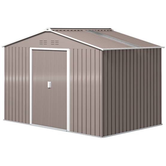 ComfortXL - Abri de jardin acier galvanisé grand rangement portes coulissantes 277x195cm gris clair - ComfortXL Outdoor Living - Image 2