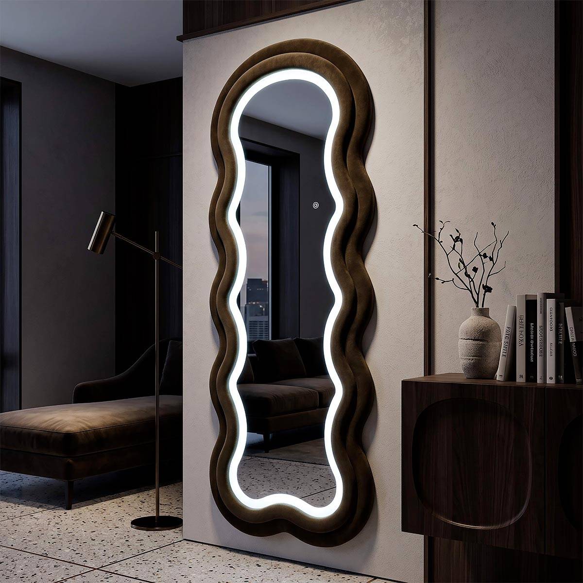 Miroir mural en MDF avec led intégrés Frame 60 x 160 cm Mauro Ferretti - Image 10