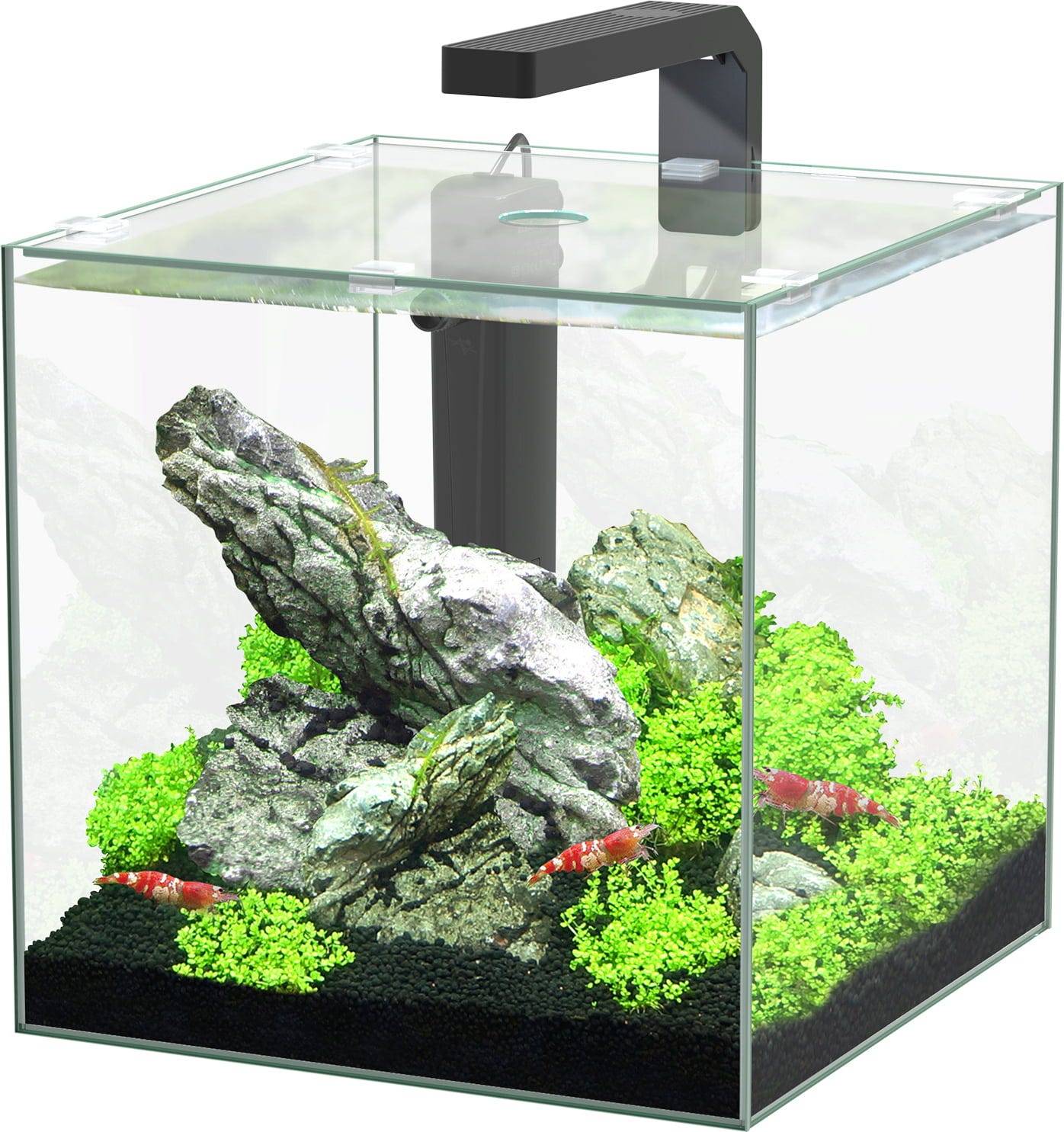 Kubus Aquarium Verre float 15 L LED Aquarienset - AQUATLANTIS - Gamm vert