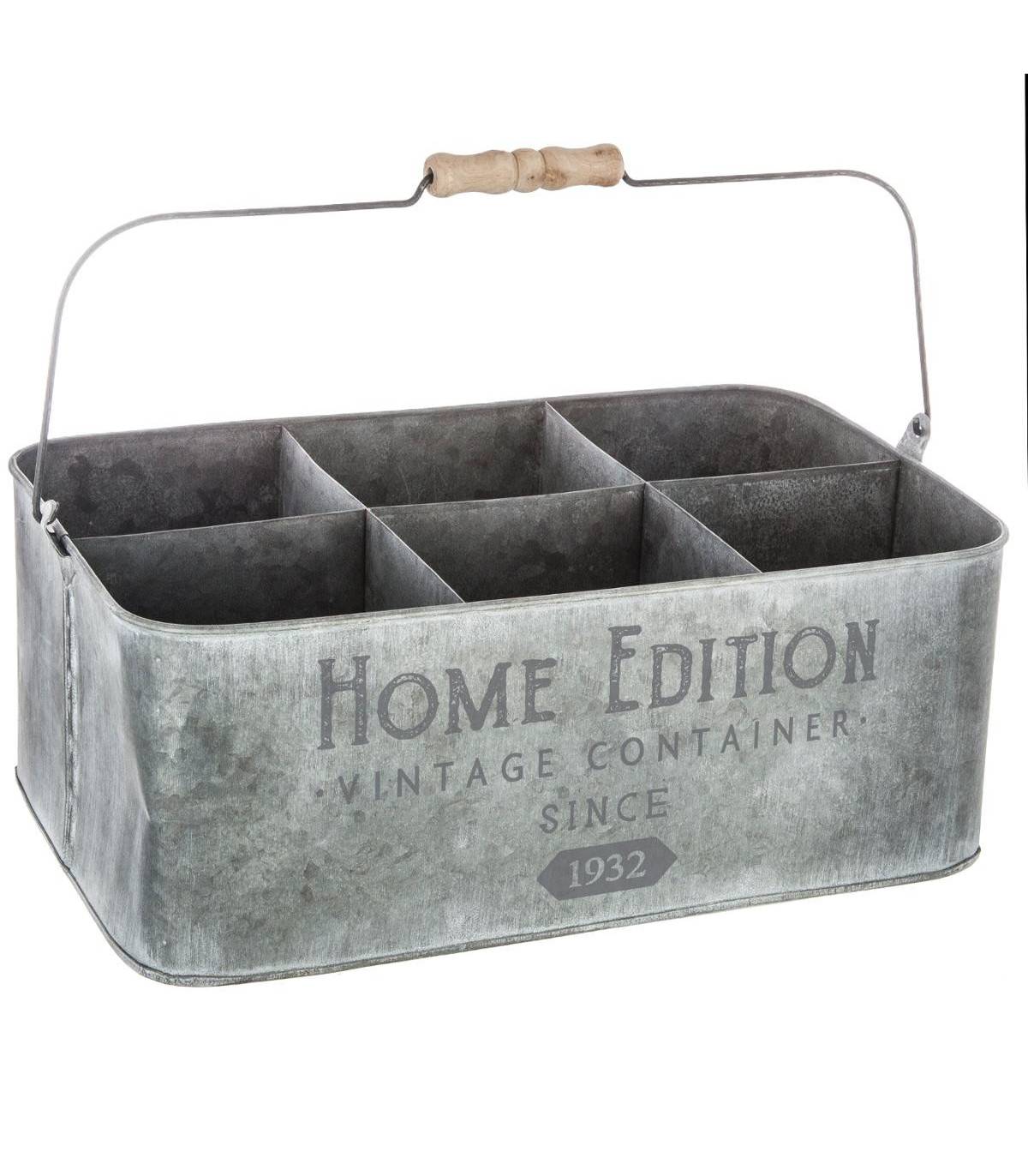 Porte plante déco Vintage en Zinc Gris - Image 1