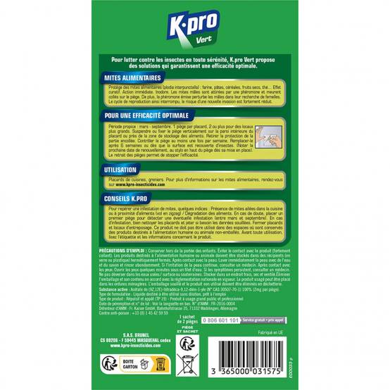 Kapo Vert - Lot De 2 Pièges Lot De 2 Pièges Insecticides Pour Mites Alimentaires KAPO VERT - Image 5