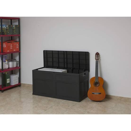 Coffre de Jardin en résine 320 Litres NOIR 119 X 46 X 60 cm Protection Anti UV TOOMAX - Image 6