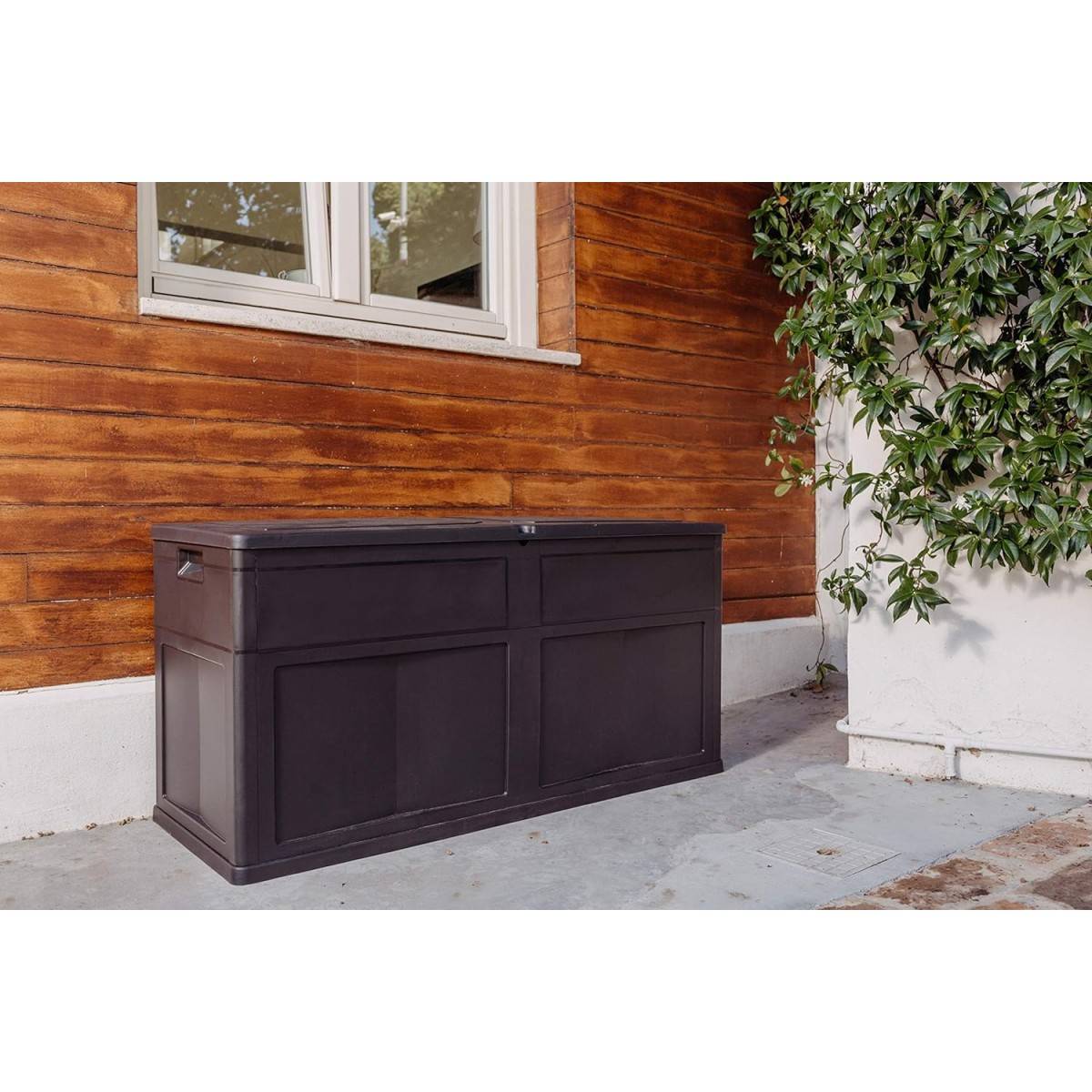 Coffre de Jardin en résine 320 Litres NOIR 119 X 46 X 60 cm Protection Anti UV TOOMAX - Image 5