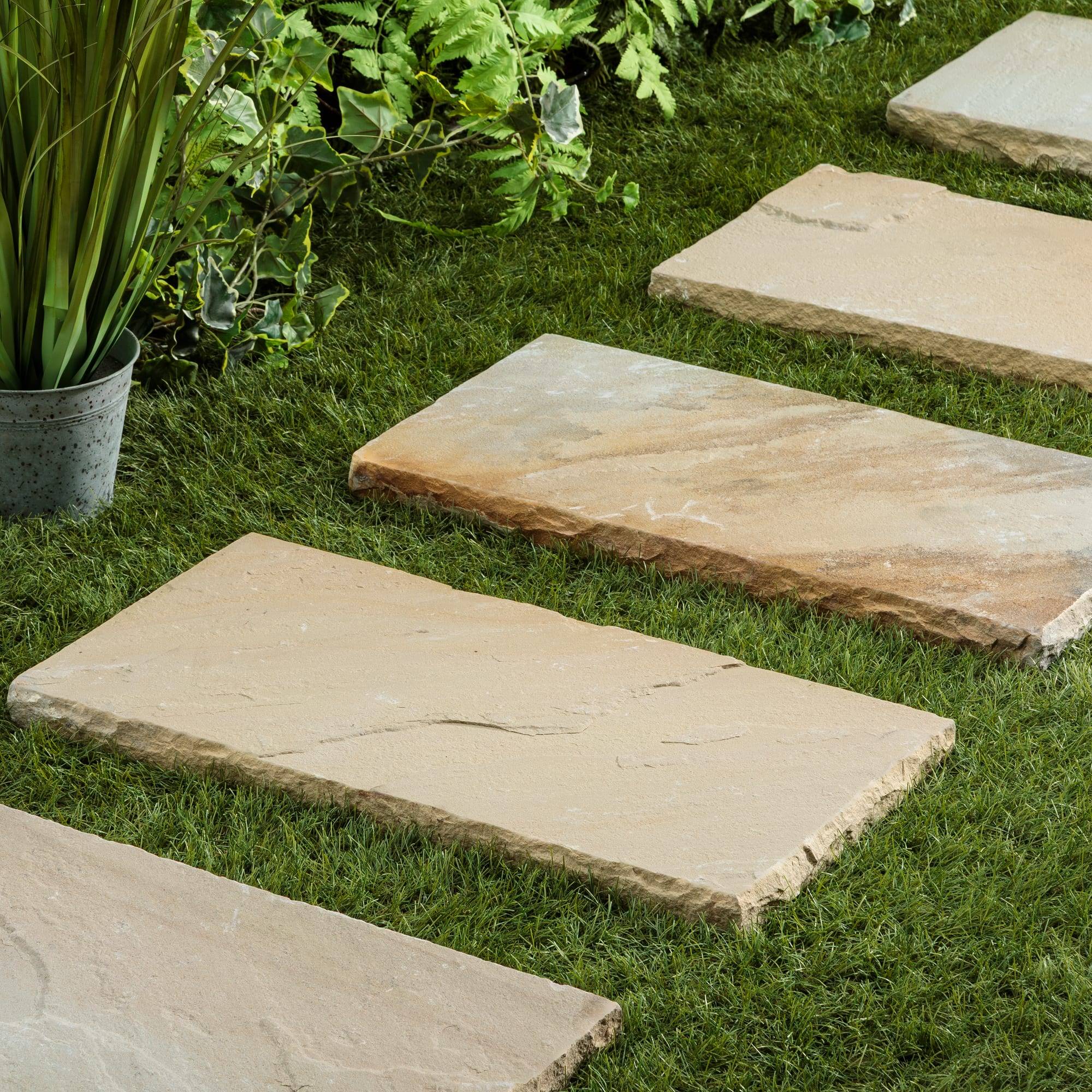 Pas japonais Rectangle Grès Kandla Beige 60x30x4 cm (à l'unité) - RO'MA NATURE - Image 1