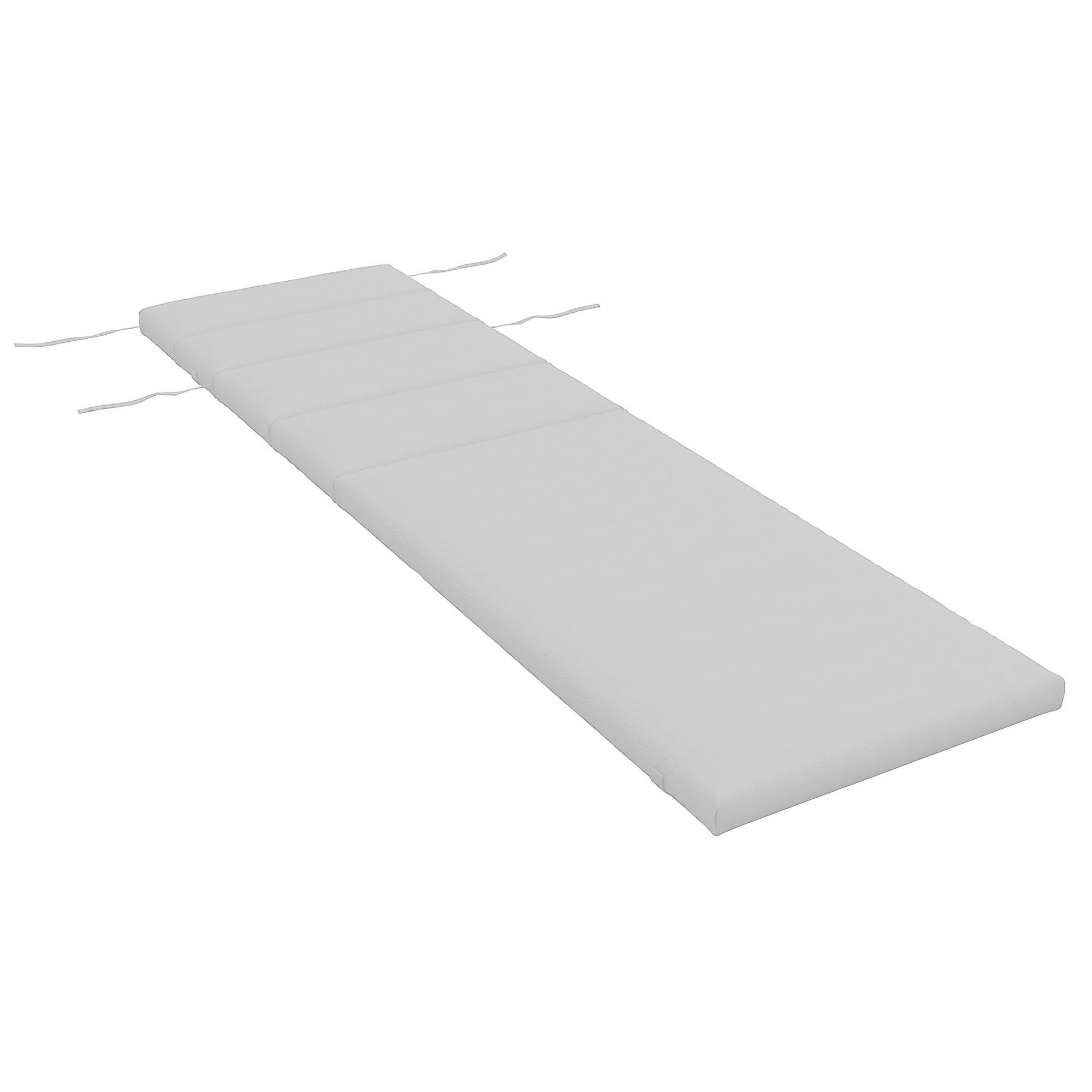 Outsunny - Coussin d'extérieur pour chaise Longue Rectangulaire avec appui-tête et liens - déperlant - 196 x 63 cm - gris clair - Outsunny - Image 1