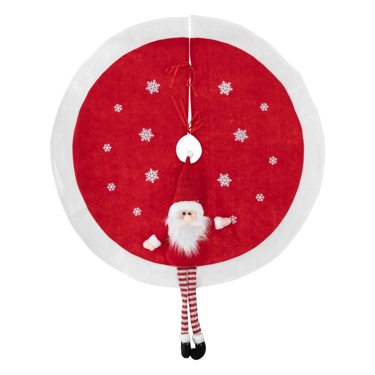 Déco de noël Tapis pour pied de Sapin avec Père Noël D 90 cm - Image 1