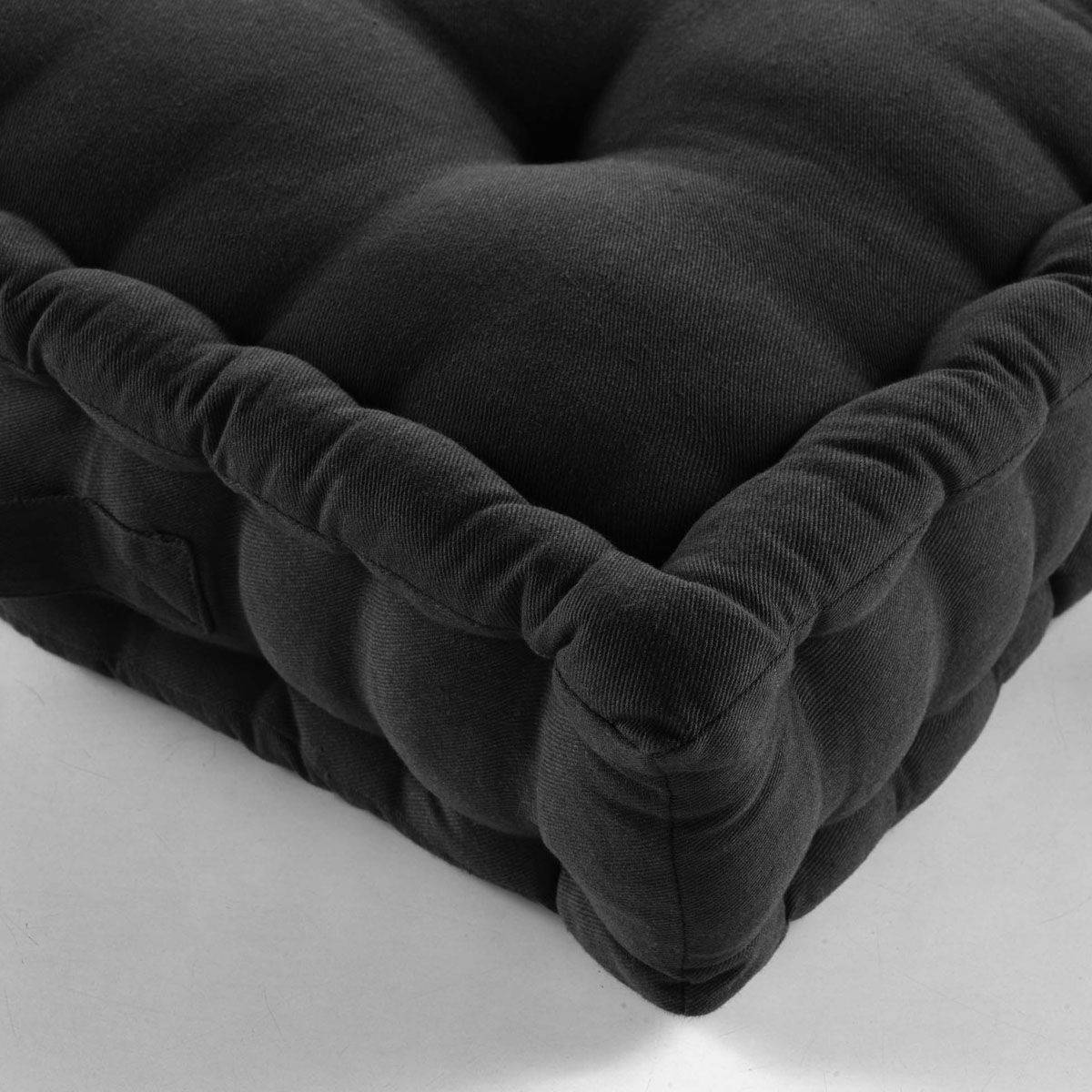 Coussin de Sol "Twily" 50x50cm Noir - Image 3