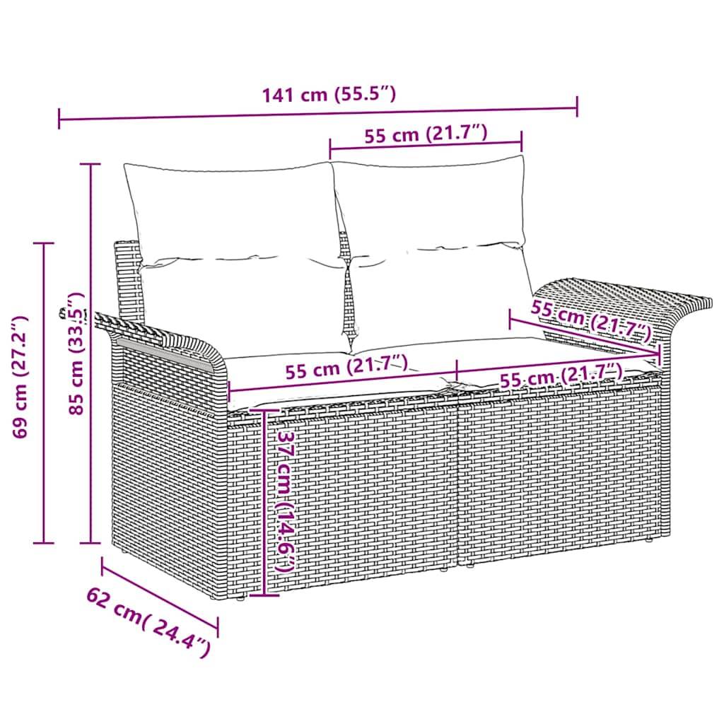 ComfortXL - Salon de jardin 8 places en polyrotin avec rangements intégrés Noir – ComfortXL Outdoor Living - Image 8
