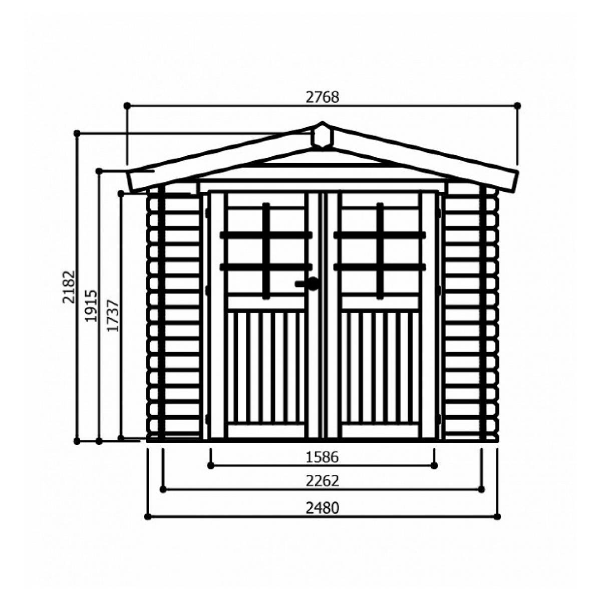Abri de Jardin en Bois SOLID SUPERIA Dresden 198x248x218 cm - Espace de Rangement Pratique - Image 2