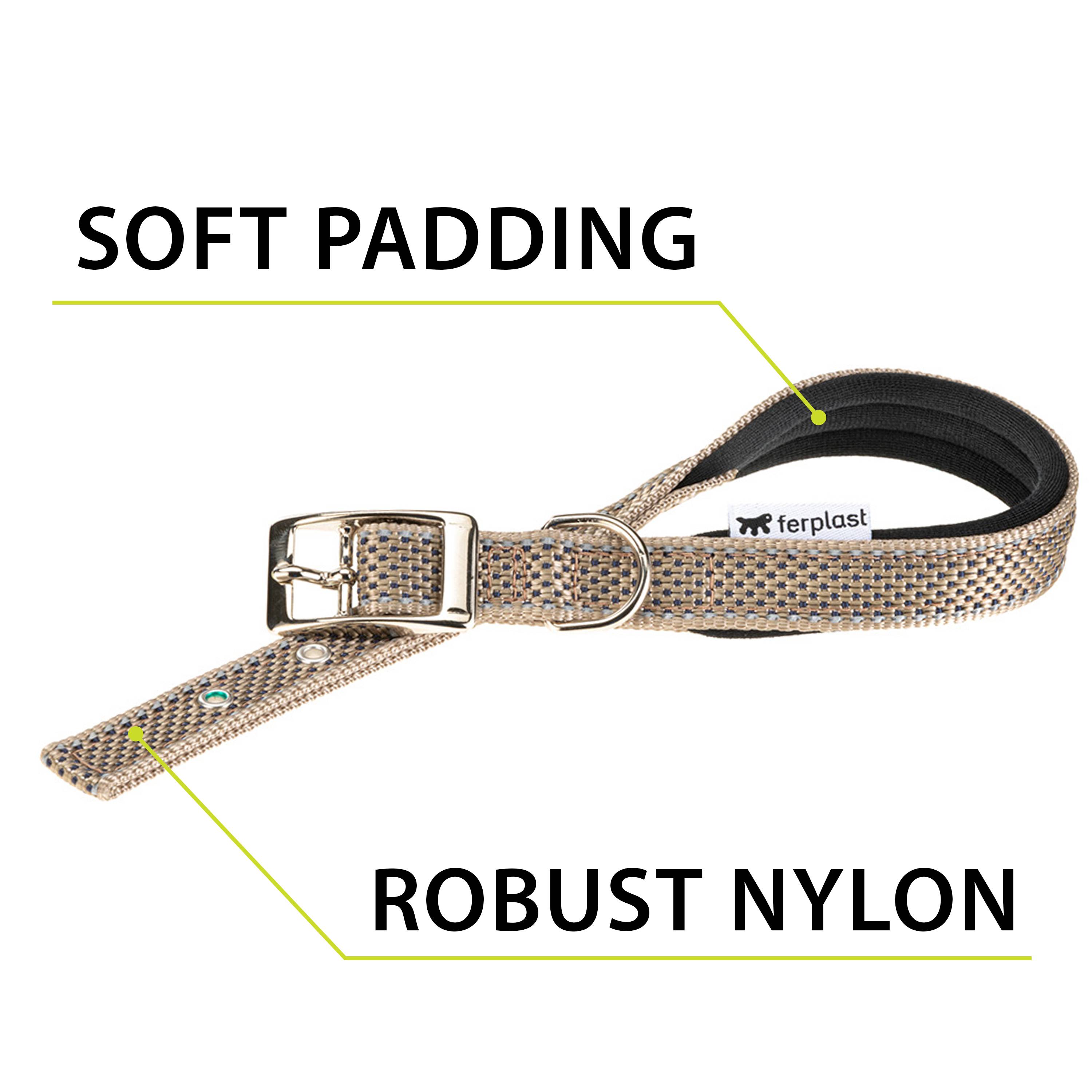 Ferplast - Collier pour Chiens Réfléchissant Rembourré DAYTONA DELUXE C25/45, Réglable, Boucle en Métal, Marron-Noir - Image 4
