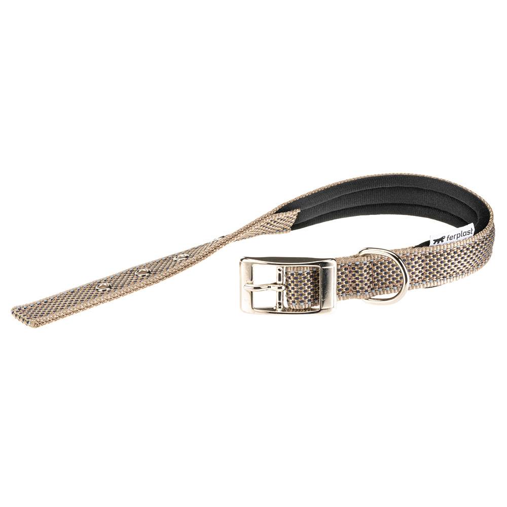 Ferplast - Collier pour Chiens Réfléchissant Rembourré DAYTONA DELUXE C25/45, Réglable, Boucle en Métal, Marron-Noir - Image 1