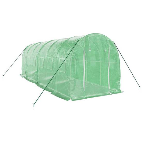 Serre de jardin 12m² - Serre de culture avec cadre en acier vert 6x2x2 m MAISON CHIC - Image 3