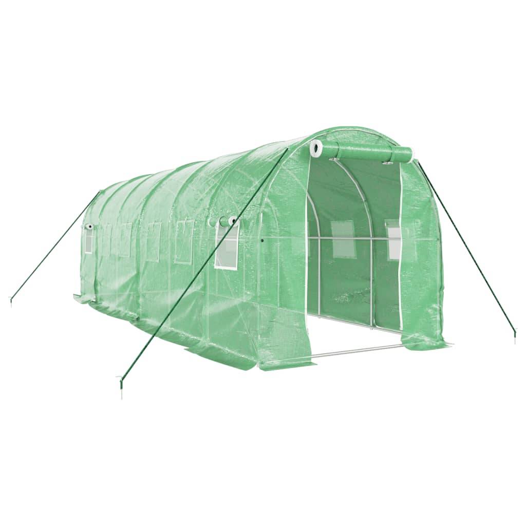 Serre de jardin 12m² - Serre de culture avec cadre en acier vert 6x2x2 m MAISON CHIC