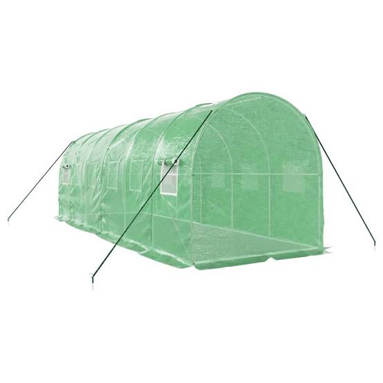 Serre de jardin 12m² - Serre de culture avec cadre en acier vert 6x2x2 m MAISON CHIC - Image 6