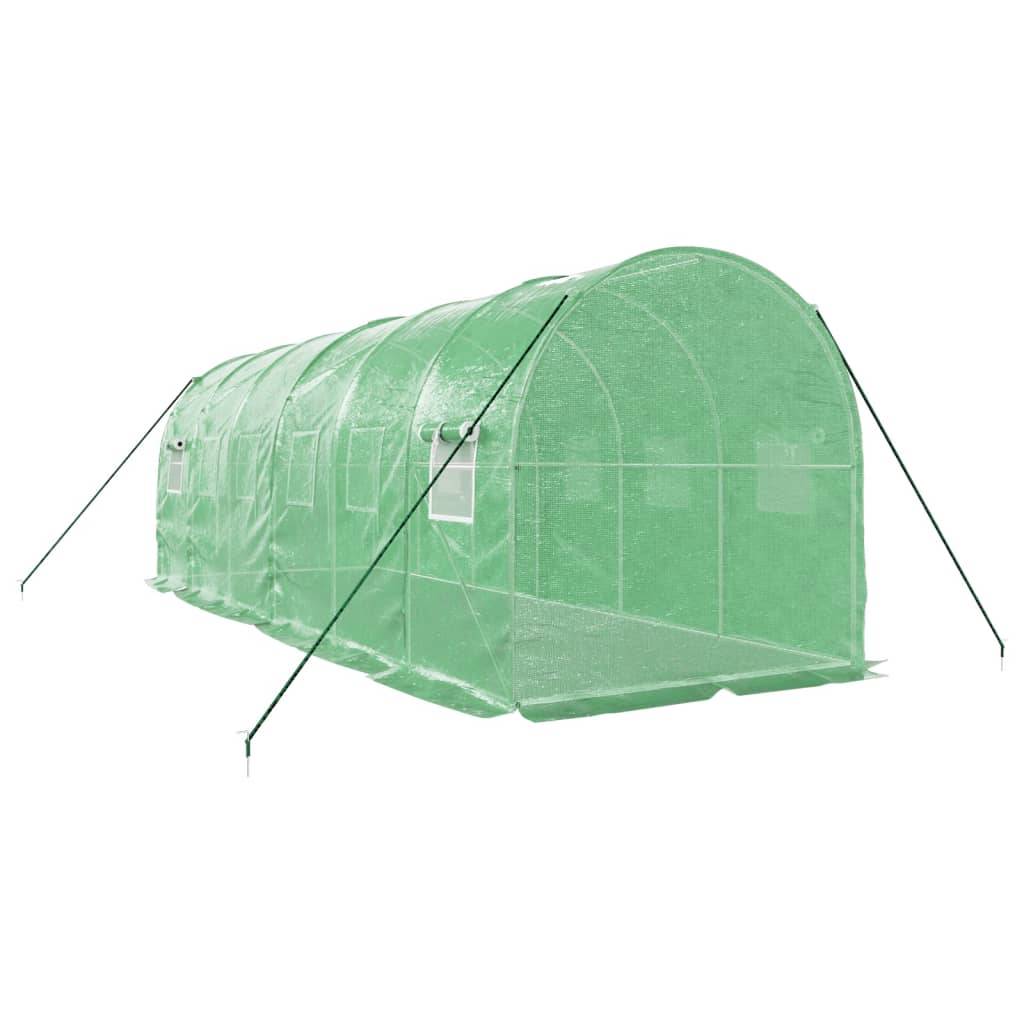 Serre de jardin 12m² - Serre de culture avec cadre en acier vert 6x2x2 m MAISON CHIC - Image 6