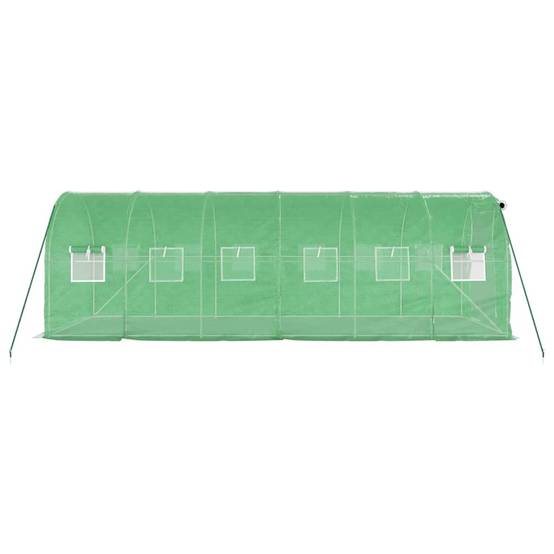 Serre de jardin 12m² - Serre de culture avec cadre en acier vert 6x2x2 m MAISON CHIC - Image 5
