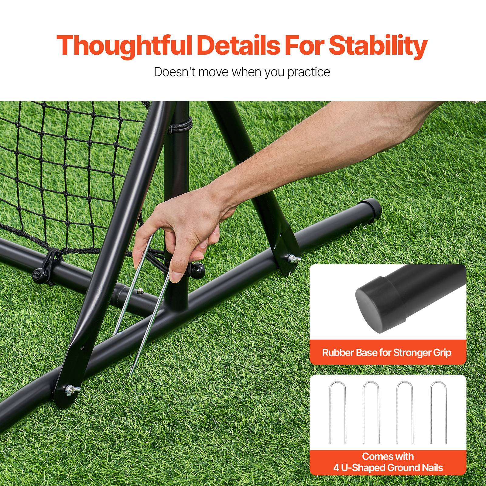 Vevor - VEVOR Filet de rebond football 182,8 x 121,9 cm, rebondisseur portable en tube de fer, filet PET durable, sac de transport inclus. - Image 5