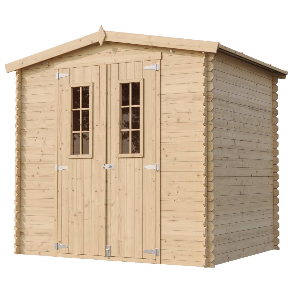 Timbela - Abri de jardin en bois I236xL226xH218 cm/ 4.33 m² avec sol traité - Petit abri à outils, Local à vélos - 19 mm d’épaisseur - Timbela M369C+M369G - Image 4