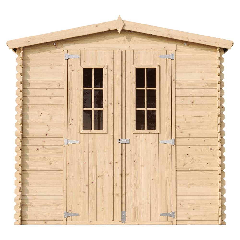 Timbela - Abri de jardin en bois I236xL226xH218 cm/ 4.33 m² avec sol traité - Petit abri à outils, Local à vélos - 19 mm d’épaisseur - Timbela M369C+M369G - Image 3