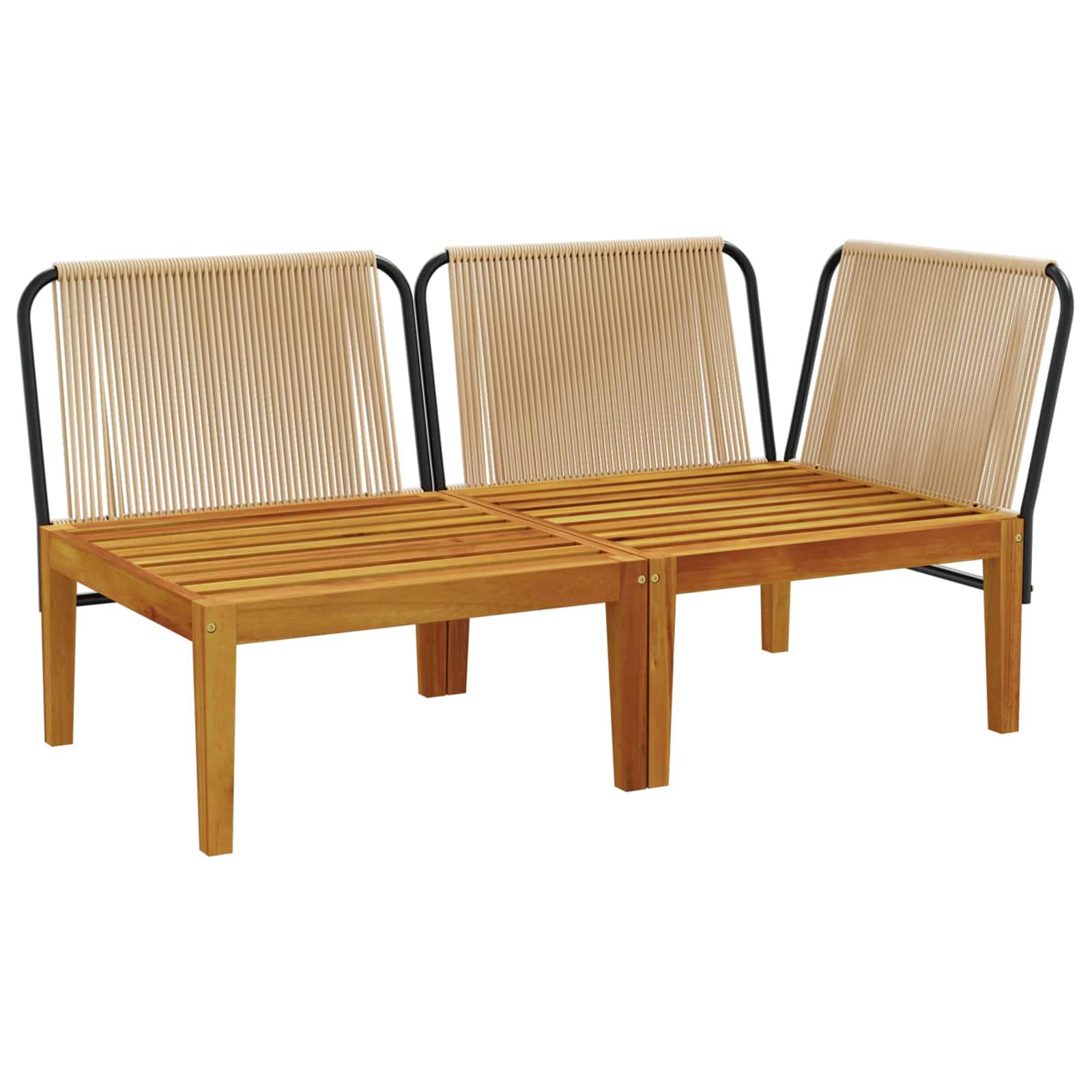 Vidaxl - Ensemble de salon de jardin 2 pc avec coussins Naturel vidaXL 42022077 - Image 4