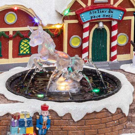 Village de Noël fontaine animé musical 28 LED + transfo FEERIC LIGHTS & CHRISTMAS - Image 2