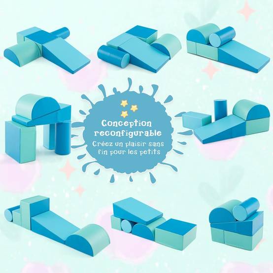 Costway - 5PCS Parcours Motricité Bébé en Mousse avec Housse en PU, Module Motricité Bébé, Jouets Éducatifs pour Enfants d'Âge Préscolaire… - Image 3
