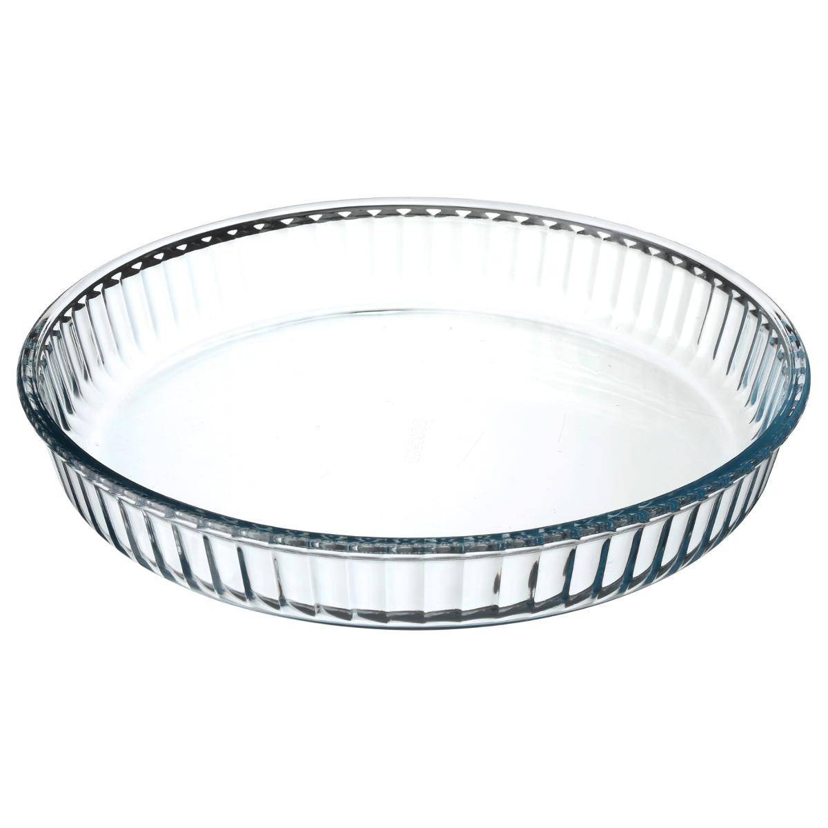 Plat en Verre Rond "Four" 32cm Transparent - Image 1