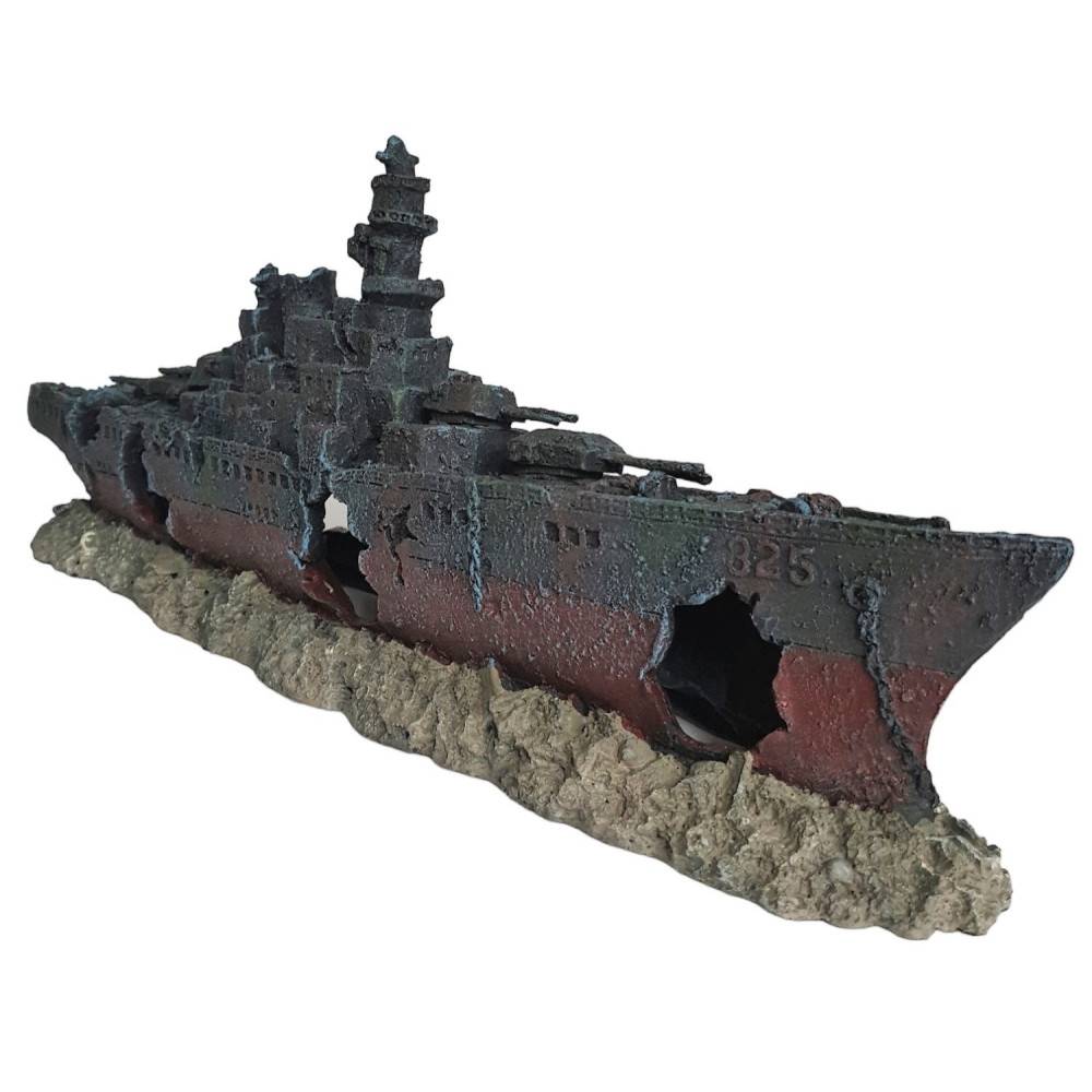 Bateau épave 48.5 x 10 x h 19cm,  Décoration aquarium - Image 2