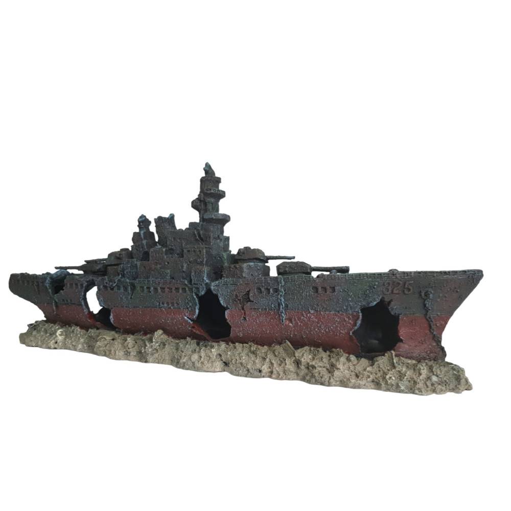 Bateau épave 48.5 x 10 x h 19cm,  Décoration aquarium - Image 4