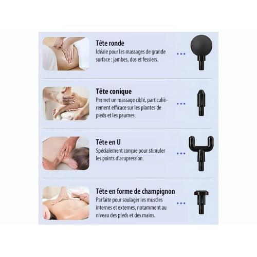 Pistolet de massage compact 30W USB MAGNETICLAND - Image 8
