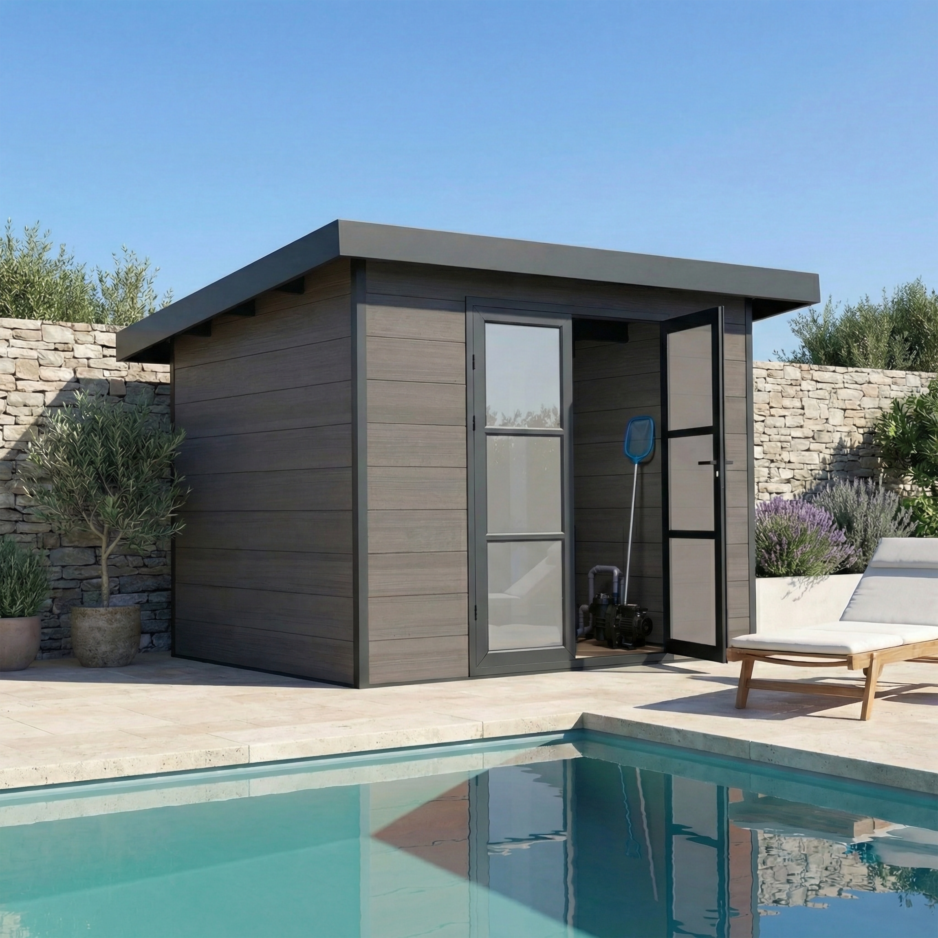Abri de Jardin Composite ALMA - 5m2 - Gris - Cabane de jardin - Image 1
