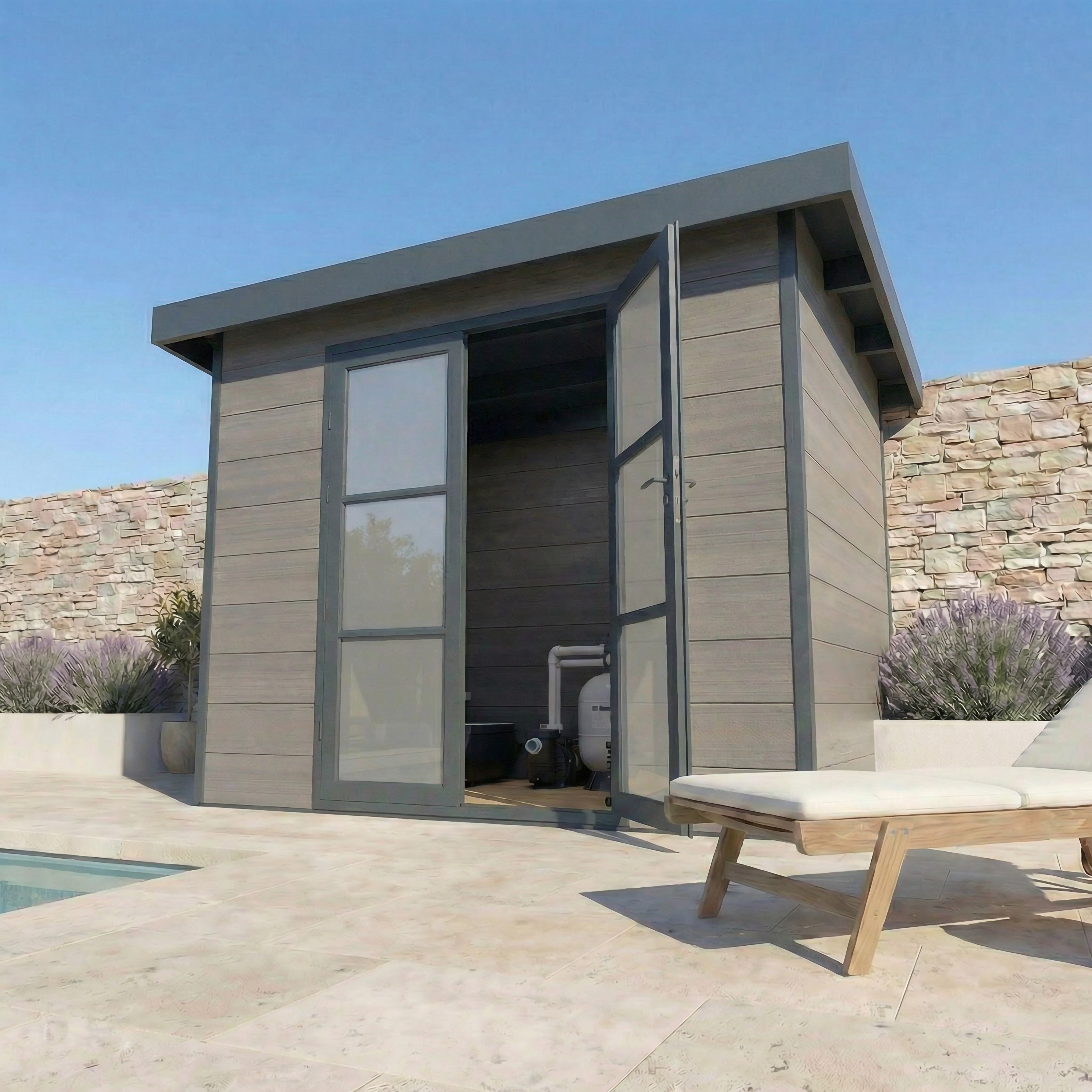 Abri de Jardin Composite ALMA - 5m2 - Gris - Cabane de jardin - Image 2