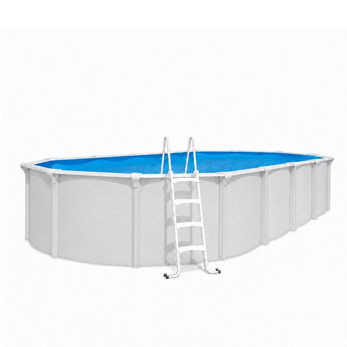 Trigano Jardin - Piscine hors sol acier ovale 9,15 x 4,55 x 1,32 m blanche OSMOSE