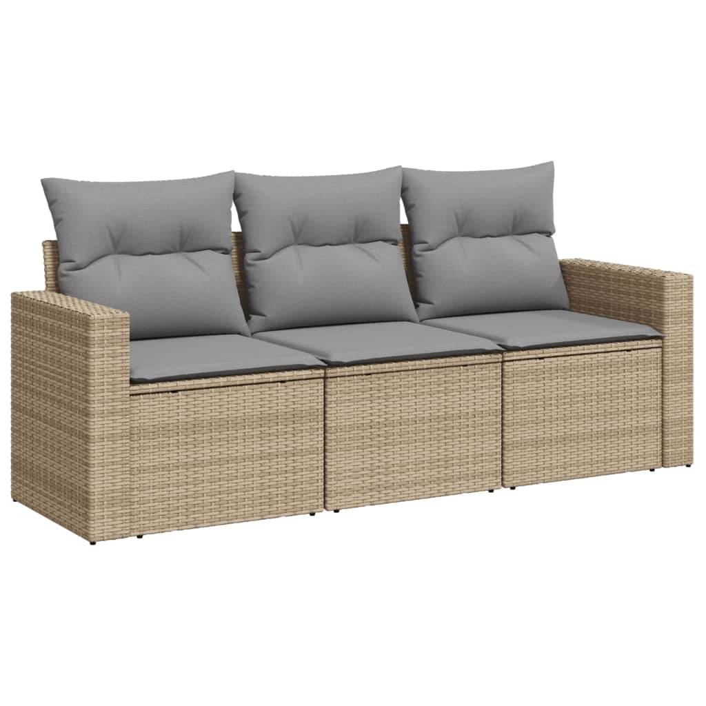 ComfortXL - Petit Salon de Jardin 3 Pièces Résine Tressée avec Coffre de Rangement sous l'Assise pour Balcon Beige – ComfortXL Outdoor Living - Image 2
