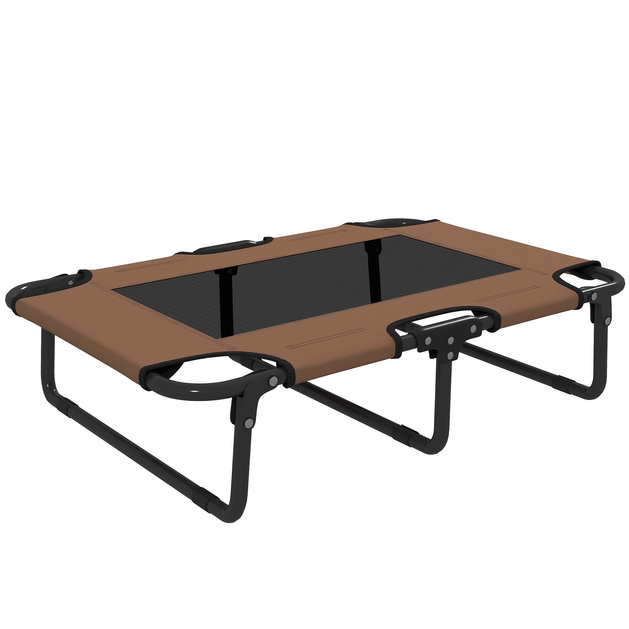 ComfortXL - Lit surélevé pour chien acier et polyester marron 75 x 51 x 18 cm pliable intérieur extérieur maille respirante - Image 10