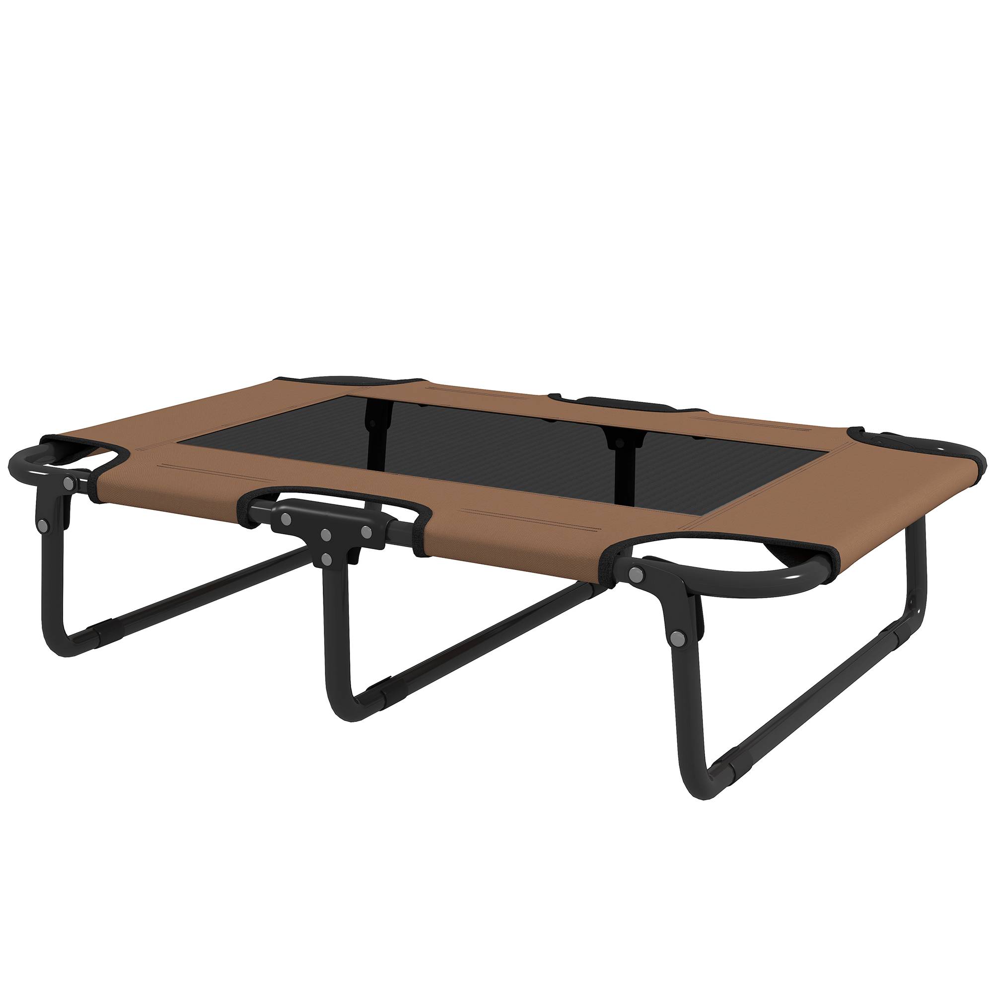 ComfortXL - Lit surélevé pour chien acier et polyester marron 75 x 51 x 18 cm pliable intérieur extérieur maille respirante - Image 2
