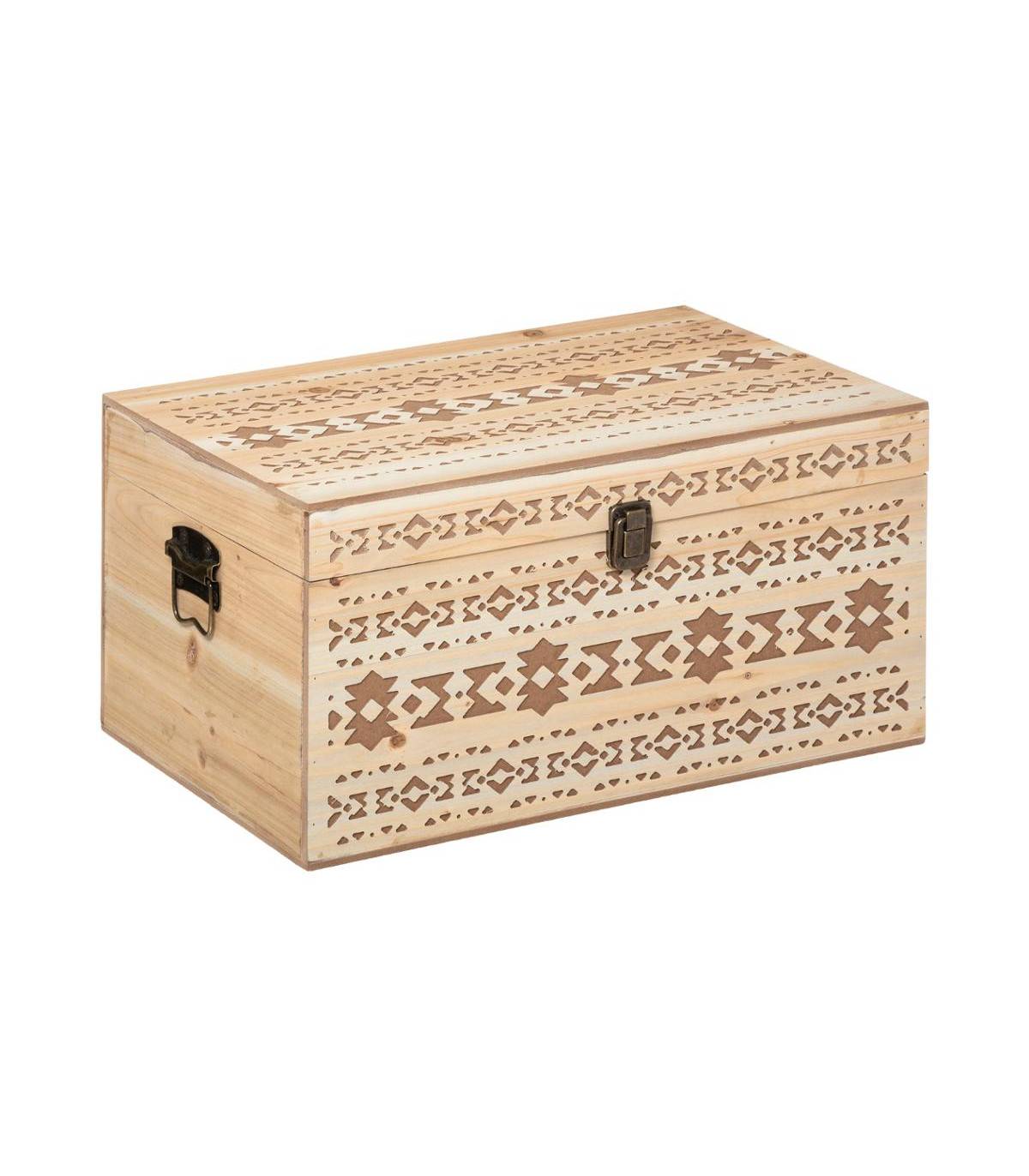 Set de 4 Malles de rangement en Bois Sculpté - Image 7