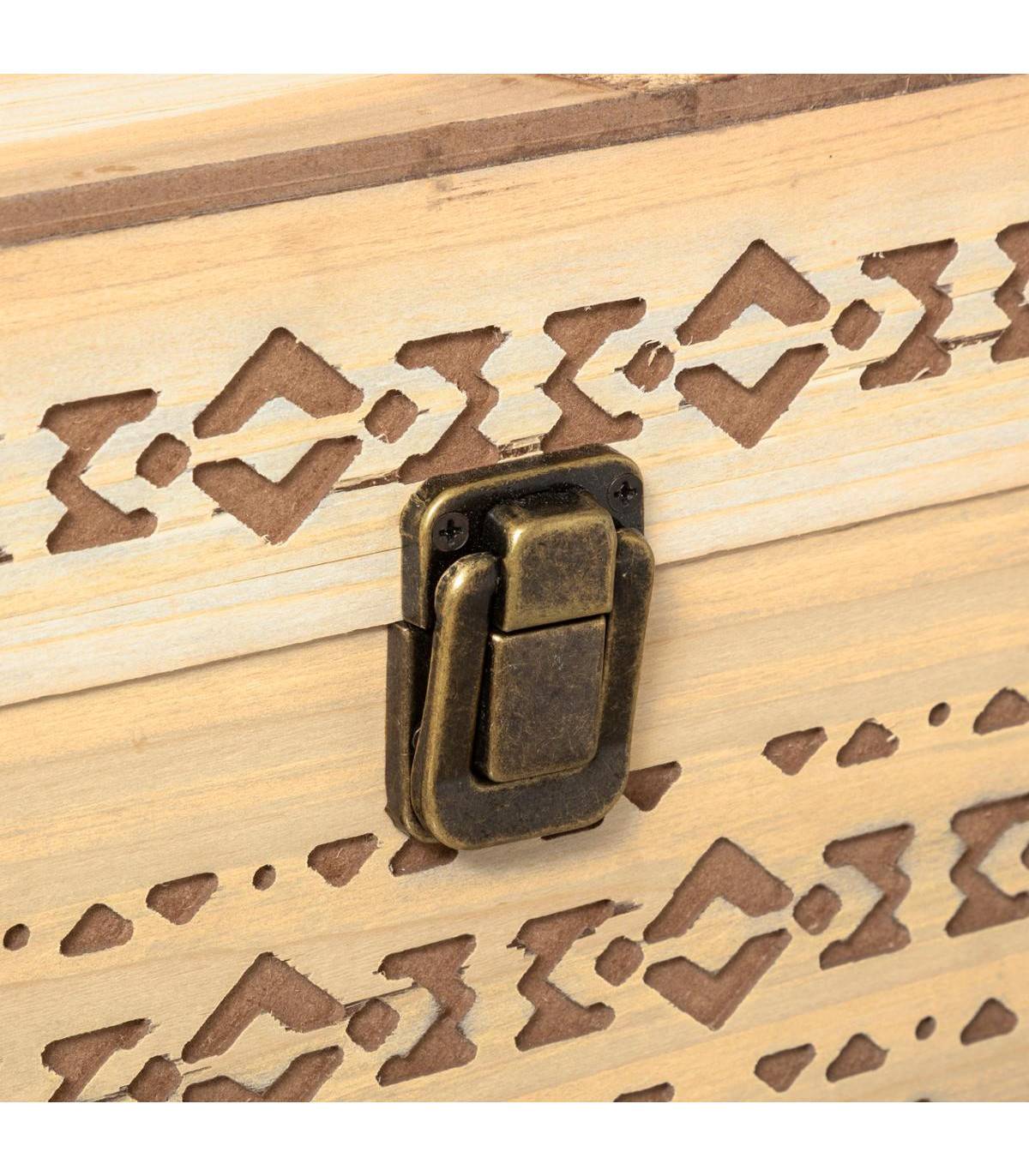 Set de 4 Malles de rangement en Bois Sculpté - Image 4