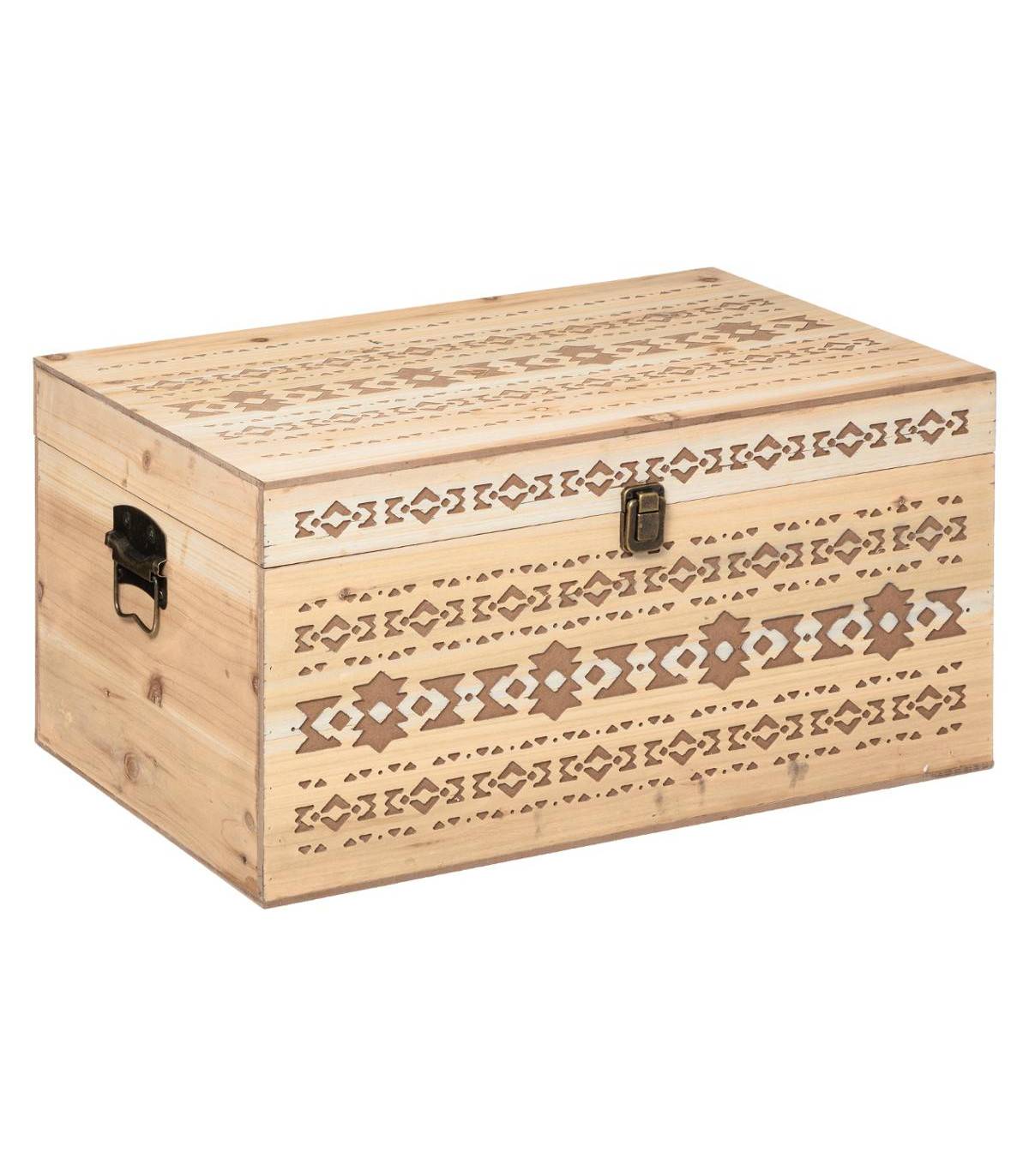 Set de 4 Malles de rangement en Bois Sculpté - Image 6