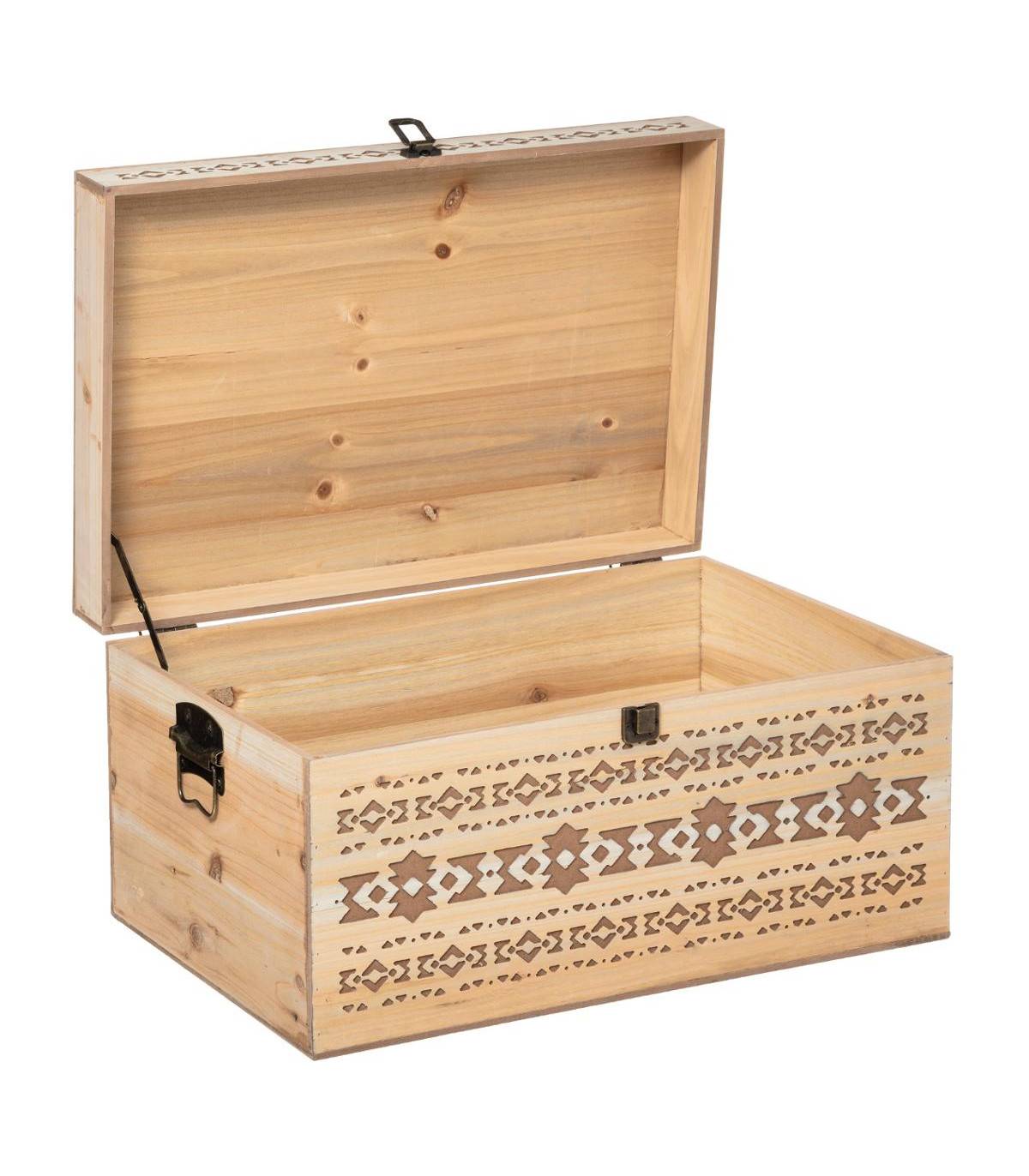 Set de 4 Malles de rangement en Bois Sculpté - Image 2