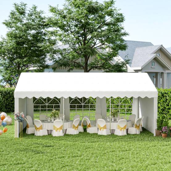 Tente de Réception Barnum Acier Galvanisé Événements Extérieurs Anti-UV 6x4m Blanc - ComfortXL Outdoor Living - Image 3