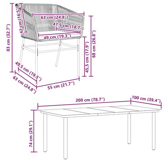 Vidaxl - Ensemble à manger jardin coussins 9pcs marron poly rotin verre vidaXL 3334624 - Image 3