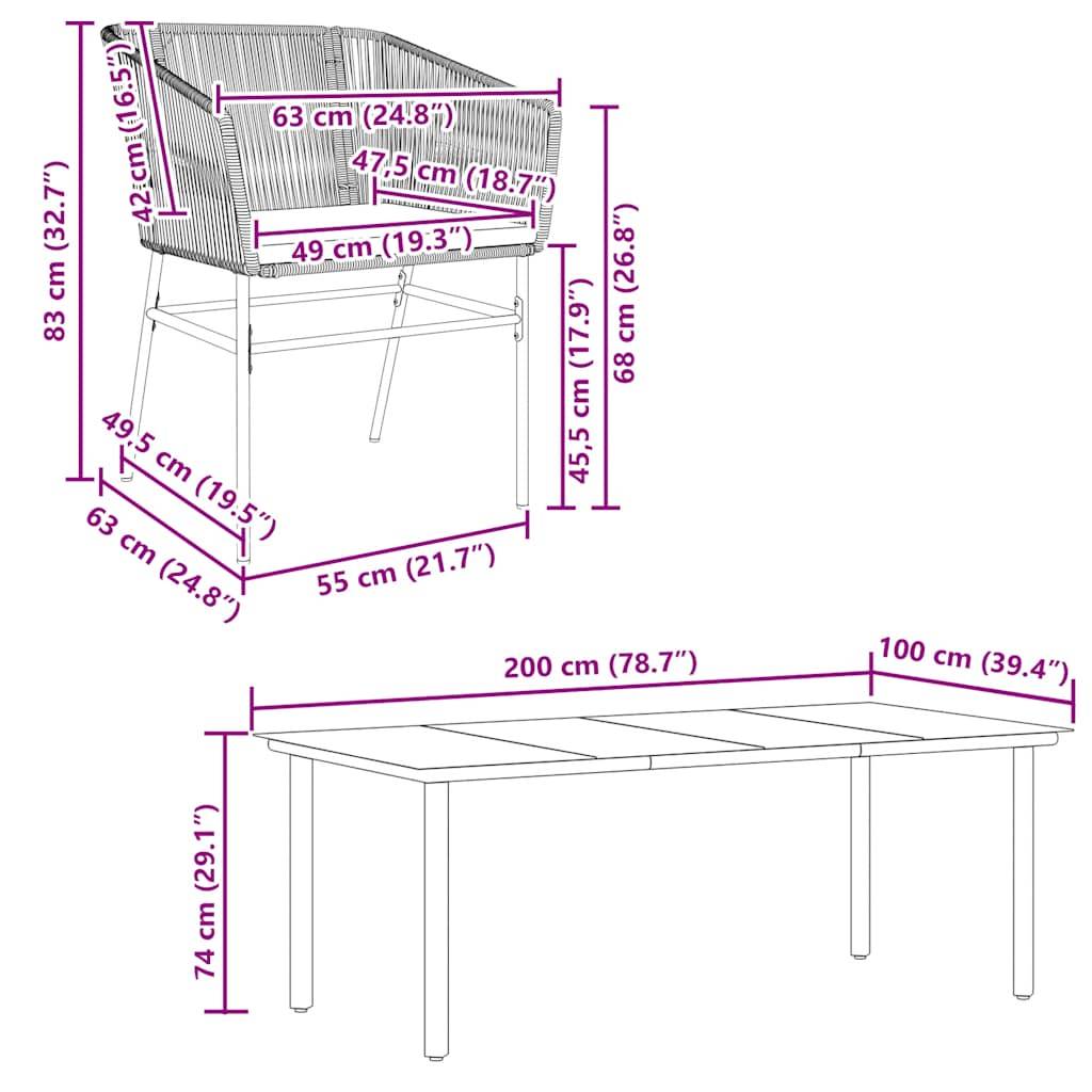 Vidaxl - Ensemble à manger jardin coussins 9pcs marron poly rotin verre vidaXL 3334624 - Image 3