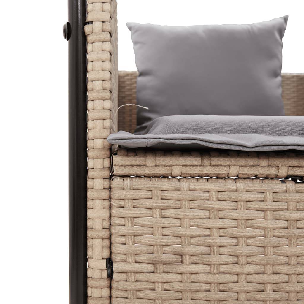 Bain de Soleil Double Toit Résine Tressée Coussins Jardin Beige – ComfortXL Outdoor Living - Image 7