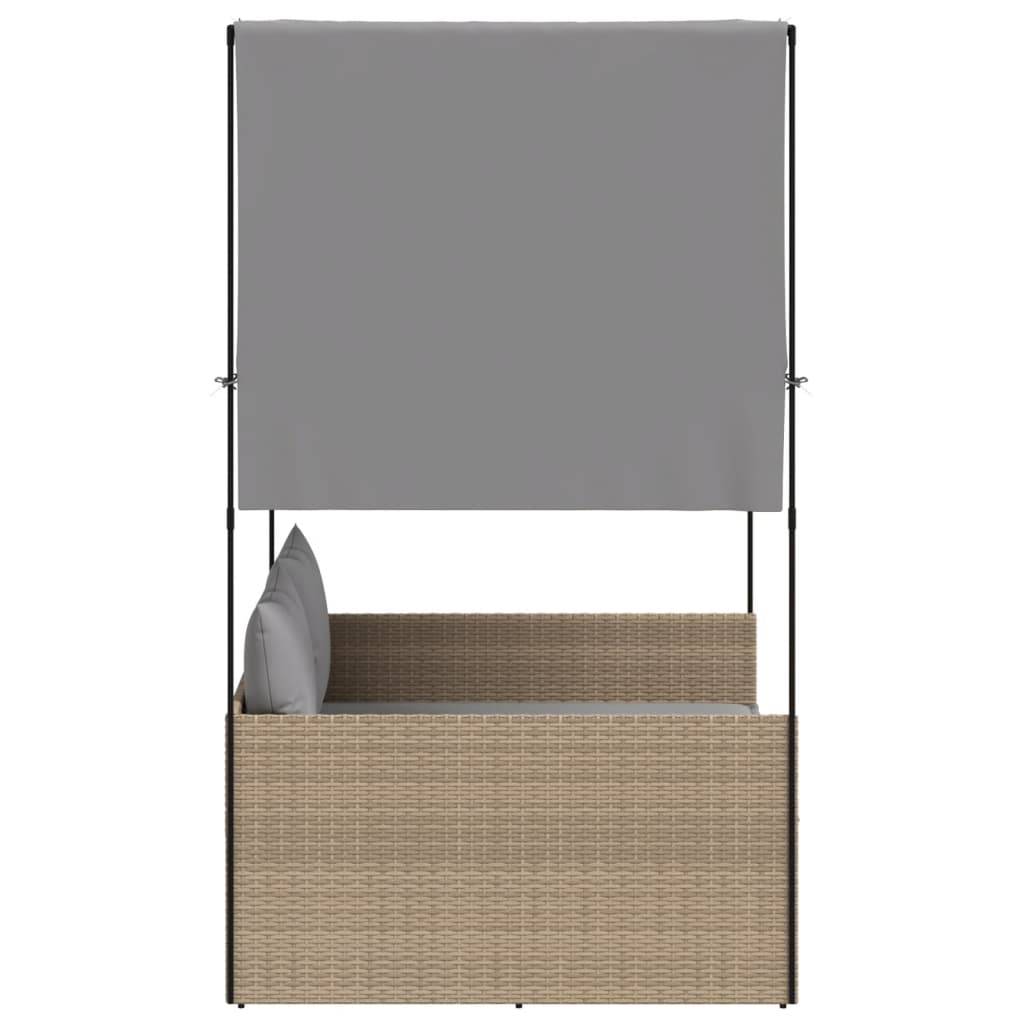 Bain de Soleil Double Toit Résine Tressée Coussins Jardin Beige – ComfortXL Outdoor Living - Image 4